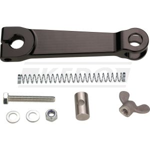 Brake Lever for Brake Anchor Plate (Rear Wheel), aluminium black anodized, with spring, bolt and nut