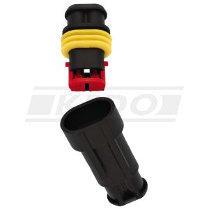 AMP SUPERSEAL 1,5 SERIE, 2er Stecker/Buchsen-Set wasserdicht (IEC 529 sowie der DIN 40050 IP 67) (OHNE Kontakte/Stopfen)