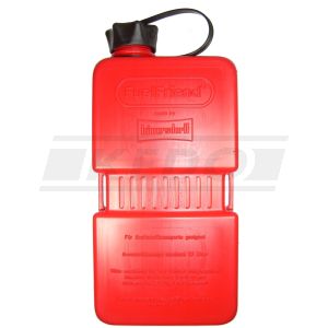 1.5L Jerry Can Hünersdorff 'Fuelfriend', red, suitable for petrol/oil, fastening straps for tension belts, Dim. incl. cap: 280x121x67mm