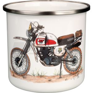 Nostalgie-Henkelbecher 'XT500 Paris- Dakar', circa 300ml, Emaille mit Metallrand (Handspülen empfohlen), im Geschenkkarton