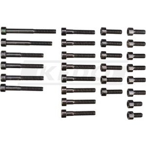 Replica M6 Allen Screw Set for Crankcase, Black Zinc Coated, Contains All Screws For Crankcase, Oilsump, Oillabyrinth, Cable Guide, Oilline