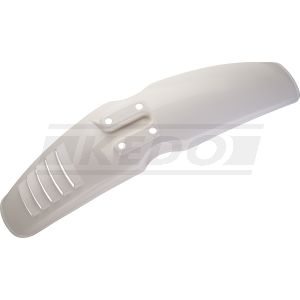Replica Front Fender 'Export', colour 'Clean White', with venting slots (OEM mounting holes for easy installation)