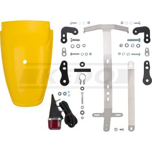 Kit arrière complet avec garde-boue plastique TT 'Competition Yellow', feu arrière, supports clignotants et immatriculation (art. 50097 conseillé)