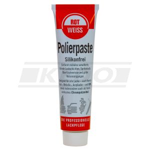 ROT-WEISS Polierpaste, 100ml (zum Auspolieren von Oberflächenkratzern, entfernt blinde, verwitterte Oberflächen --></picture> auch für Chrom+Gummi geeignet)