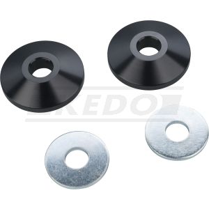 Mini-Blinker-Adapter für vordere Blinkerhalterung/Lampenhalter, passend für Blinker mit M8 Bolzen, Aluminium schwarz eloxiert, 1 Paar