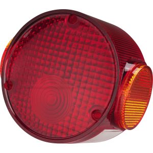 Taillight Lens, Round, Yellow Side Reflectors (E-marked)
