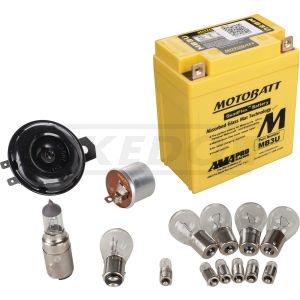 Add-On Kit Basic for item 50544/50555 12V Conversion (contains all 12V bulbs, closed AGM battery, flasher relay and horn)