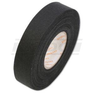 Baumwoll-Isolierband schwarz 25mm/25m, mit alterungsbeständigen, transparenten Kautschukkleber für die Isolierung von Kabelbäumen geeignet, stark klebend