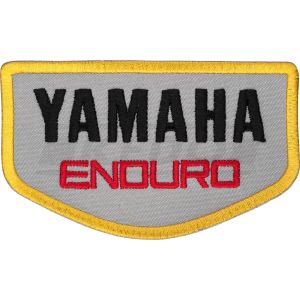 Aufnäher ENDURO', 88x52mm (circa-Maße), schwarz/rot/gelb auf grauem Hintergrund