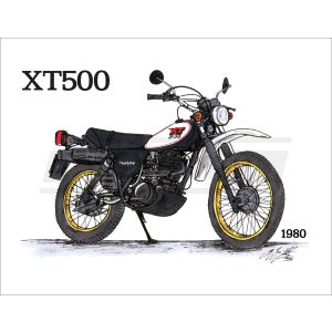 Poster by Ingo Löchert, 'XT500 1980', impression de qualité sur papier poster satiné. Taille env. 295x380mm