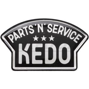 Epoxy-Aufkleber KEDO Parts'N'Service, Abm. 60x36mm, schwarz/silber, 1 Stück