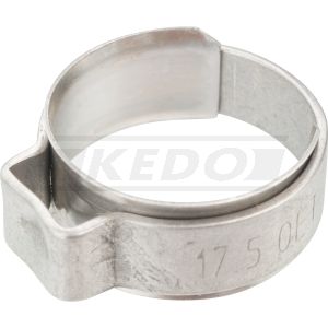 Oil Hose Clamp (1 ear clamp for single use, pliers or side cutter required), stainless steel, 1 piece