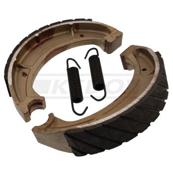 EBC WG Brake Shoes, 1 pair incl. springs, type 'Water Grooved' for best braking effect in wet conditions, pad carrier with anti-corrosion coating