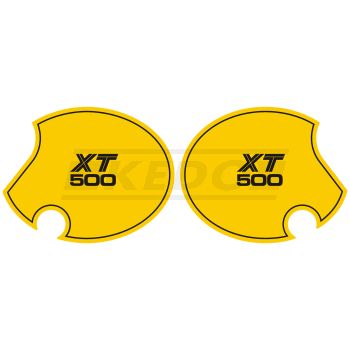 Side Cover Decal Set Competition Yellow 'XT500', 1 Pair Right & Left, Lettering similar to 1980 TT500 US model