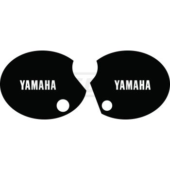 Seitendeckelaufkleber-Set rechts+links 'YAMAHA', schwarz (Schrift weiß)