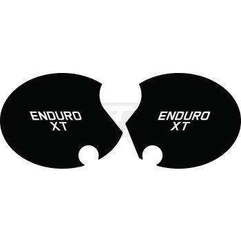 Seitendeckelaufkleber-Set 'Enduro XT', rechts+links, schwarz (Schrift weiß)