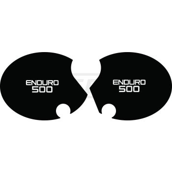 Seitendeckelaufkleber-Set 'Enduro 500' rechts+links, schwarz (Schrift weiß)