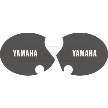 Seitendeckelaufkleber-Set 'YAMAHA' rechts+links, anthrazit (Schrift weiß)