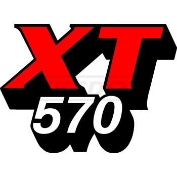 Fuel Tank Decal / Logo 'XT570', red/white/black, 1 piece