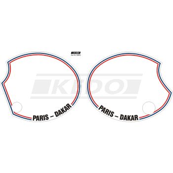 Side Cover Sticker 'Paris-Dakar', stripes blue/white/red, 1 pair,