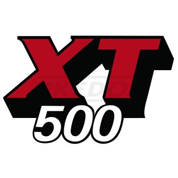 Emblème de réservoir 'XT500', noir/rouge/blanc, pièce, pour réservoir fond blanc