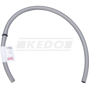 Vent Hose for Tank Cap, 46cm, diameter approx. 9x6mm, grey, with automatic opening inline valve (suitable for bracket item 10220)