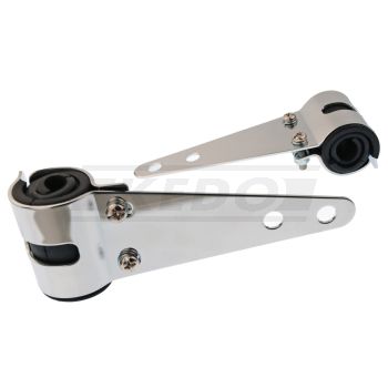 Headlamp Bracket Set 30-38mm, Chrome Plated, 1 Pair, Length Mid Fork Tube/Front Bore: 140mm