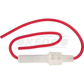 Fuse Holder for Glass Fuse incl. 15A Fuse (Length 30mm)