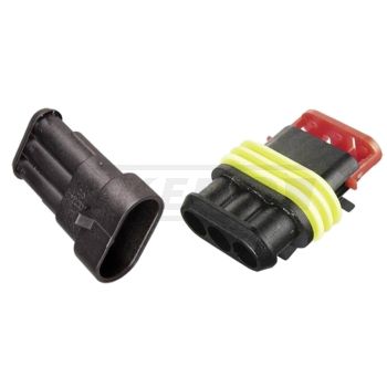 AMP Superseal 1,5 Series, 3-way connector housing-set, waterproof (IEC 529 / DIN 40050 IP67), without connectors