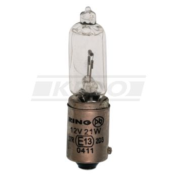 Ersatzlampe Halogen BAY9S 21W/12V, 1 Stück (auch mit 6V zu betreiben)