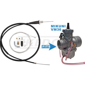 Throttle Cable Kit 'Do-It-Yourself' (100° Redirection Pipe with Adjuster, Sleeve with Adjuster, 2x Inner Cable, 2x Soldering Nipple, 1x End Cap)