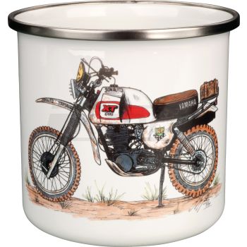 Nostalgic Mug 'XT500 Paris- Dakar', approx. 300ml, enamel with metal rim (hand wash recommended), in gift box