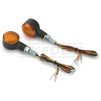 Daytona LED Indicator/Taill-/Brakelight D-Light SOL, metal housing dim. approx. LxWxH 47x25x30mm, orange glass, e-approved, M8 thread, 1 pair