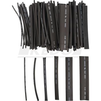 Shrink Tubing Refill Assortment, 100 pieces, black/grey, shrink ratio 2:1 for assortment box Art. 42024