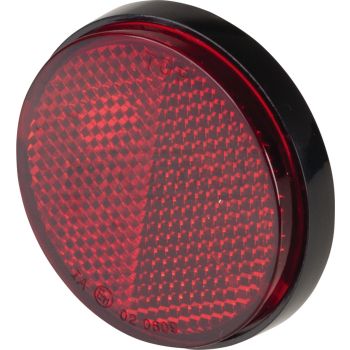 Catadioptre rouge rond, support noir, diam. 55/59mm, pièce, pas de 5mm, homologué, Nr. réf. OEM 449-85131-01