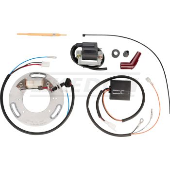 Kit allumage électronique Racing PME avec CDI, SANS bobine d'éclairage, stator avec 2 bobines d'allumage, bobine HT, CDI inclus