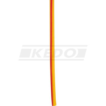 KABEL, 1 Meter 0.75qmm gelb-rot (gelbes Kabel mit rotem Strich)