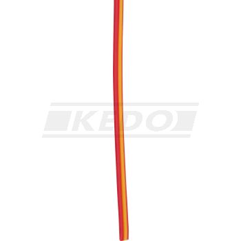 KABEL, 1 Meter 0.75qmm rot-gelb (rotes Kabel mit gelbem Strich)