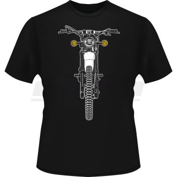 T-shirt 'XT500 frontal', noir, taille M, motif bicolore, 100% coton