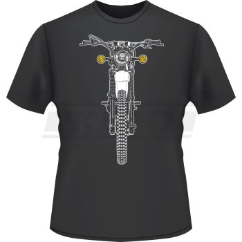 T-Shirt 'XT500 Frontal', dark grey, size L, 2-colour print, 100% cotton