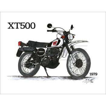 Poster by Ingo Löchert, 'XT500 1979', impression de qualité sur papier poster satiné. Taille env. 295x380mm