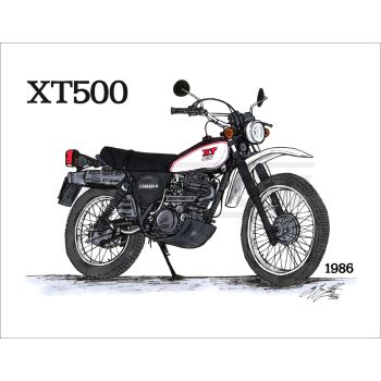 Kunstdruck by Ingo Löchert 'XT500 1986', 6-Farbdruck auf Semiglanz-Posterpapier, Größe ca. 295x380mm