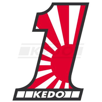 KEDO #1 Japan-Style-Sticker, 9.5x7.5cm, Red/Black/White, 1 Piece