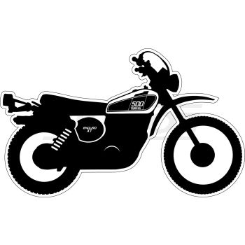 XT500'76 Sticker, stylised '76 model, glossy black, size approx. 100x61mm, 1 piece