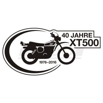 '40 Jahre XT500' Aufkleber, schwarz, Abm ca. 100x50mm, 1 Stück