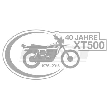 Sticker '40 Jahre XT500', silver, size approx. 100x50mm, 1 piece