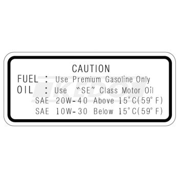 Service-Aufkleber, FUEL-OIL (5Z, 20W-40/15°C/59°F, 10W-30/15°C/59°F)