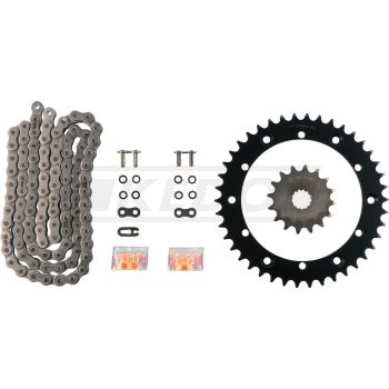 Kit chaîne à joints toriques 16/42, RK520XSO2, 100 maillons, ouverte avec 2 attaches (rivet, clip)