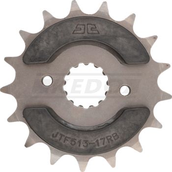 17T Sprocket, two-sided rubberised for noise reduction
