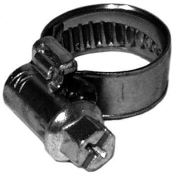 Hose Clamp with Worm Thread, Clamping Zone approx. 10-16mm, Width 9mm, Stainless Steel